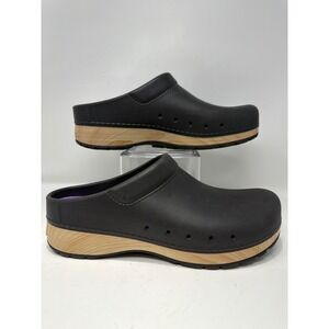 Dansko Black Leather Clog Shoes EU 41 US Women's 10-10.5 Comfort Work